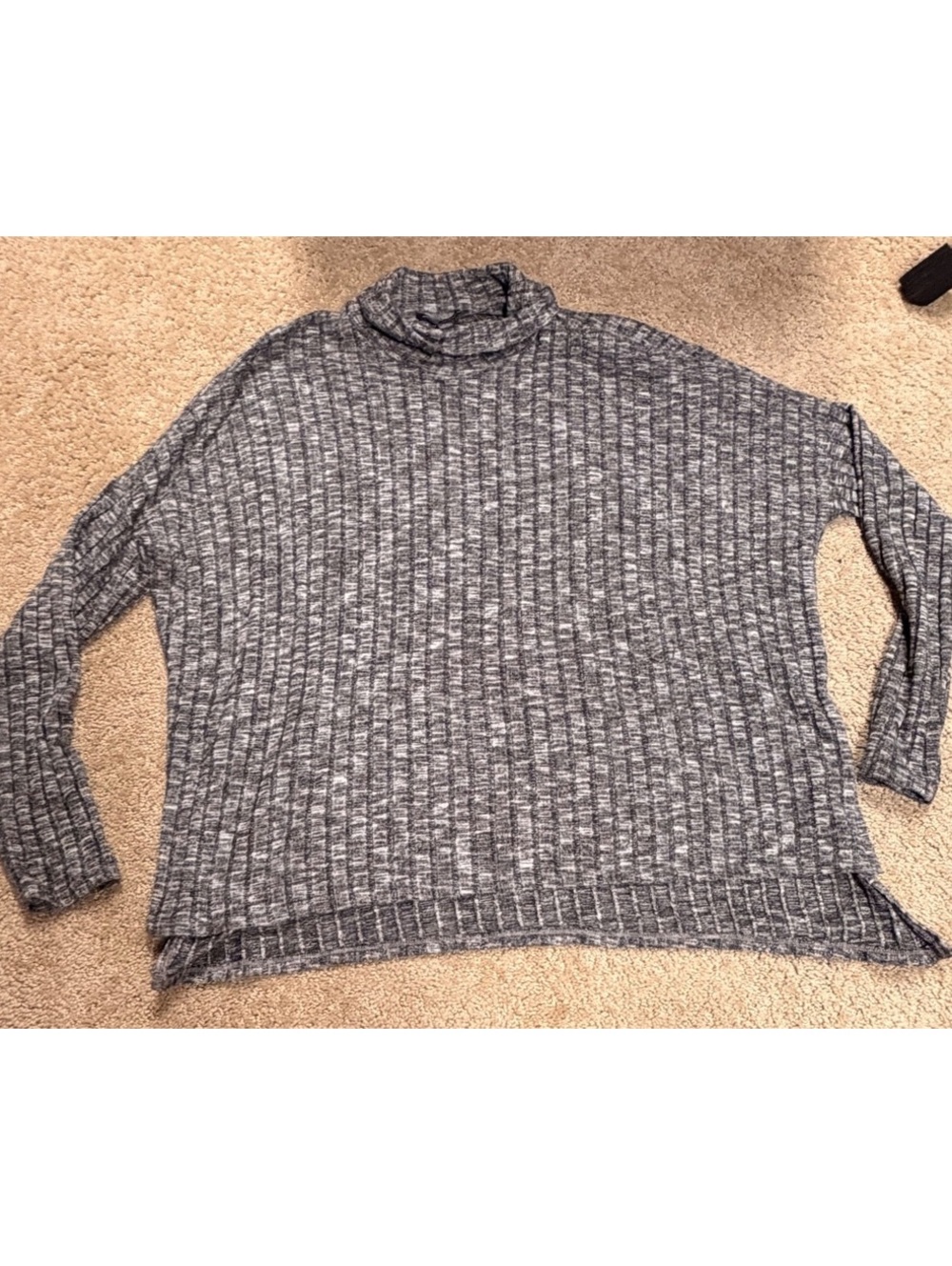 American Eagle Gray Marled Ribbed Turtleneck Sweater M/M